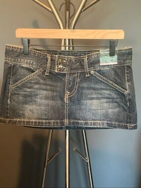 Dark Blue Denim Mini Skirt